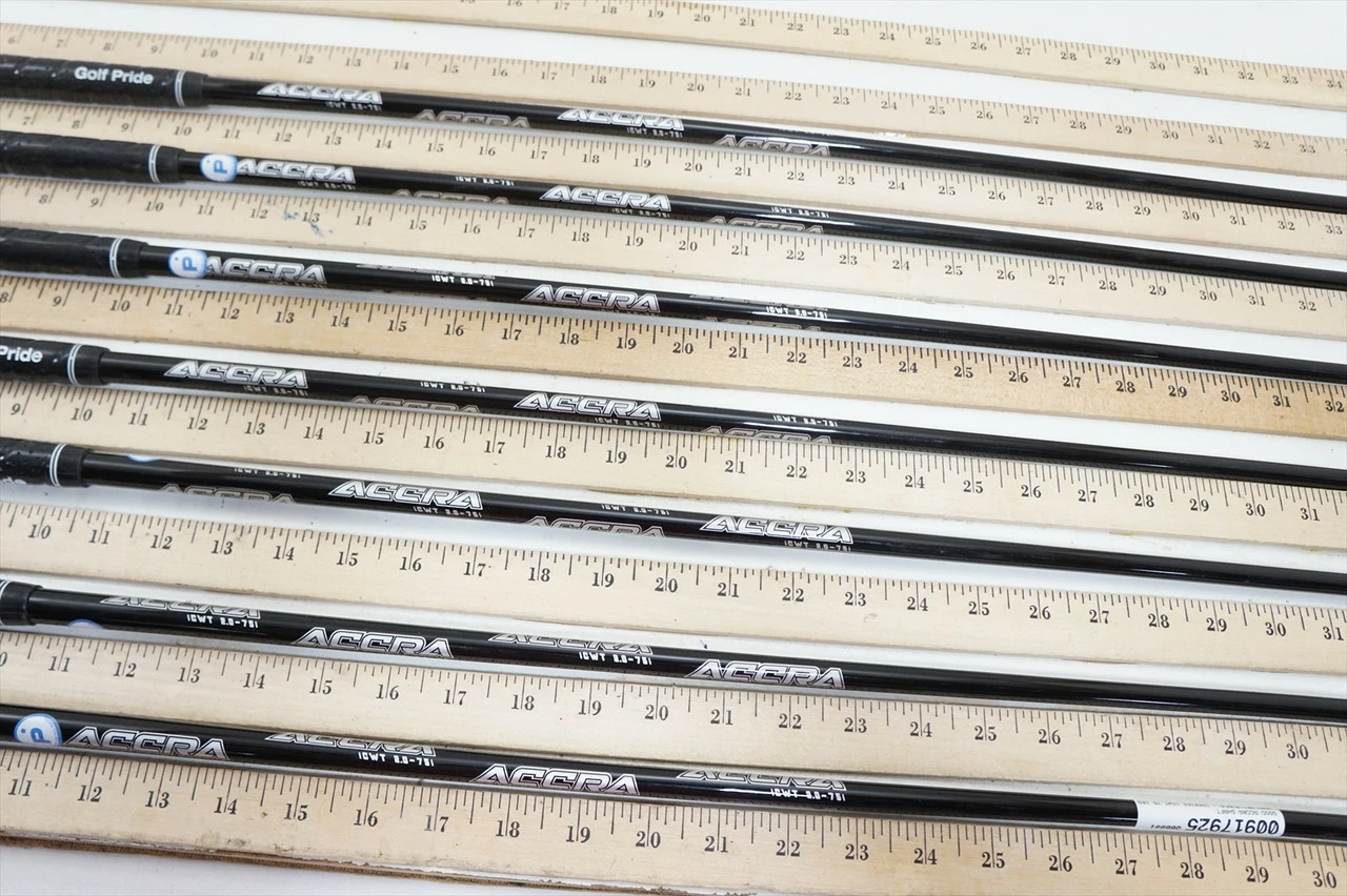 Accra Iseries Icwt 75 Pure 75g Stiff 35"-38" 7pc Iron Shaft Set .355 00917925 3 Accra Iseries Icwt 75 Pure 75g Stiff 35"-38" 7pc Iron Shaft Set .355 00917925