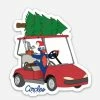 Other Circles Golf Chirps Riding A Golf Cart With Christmas Tree Sticker -Mullie Golf Shop IMG202111251141510225077544251