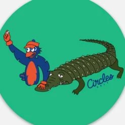Other Circles Golf Mascot Getting Golf Ball From Alligator Sticker -Mullie Golf Shop IMG202111260524250507454277583